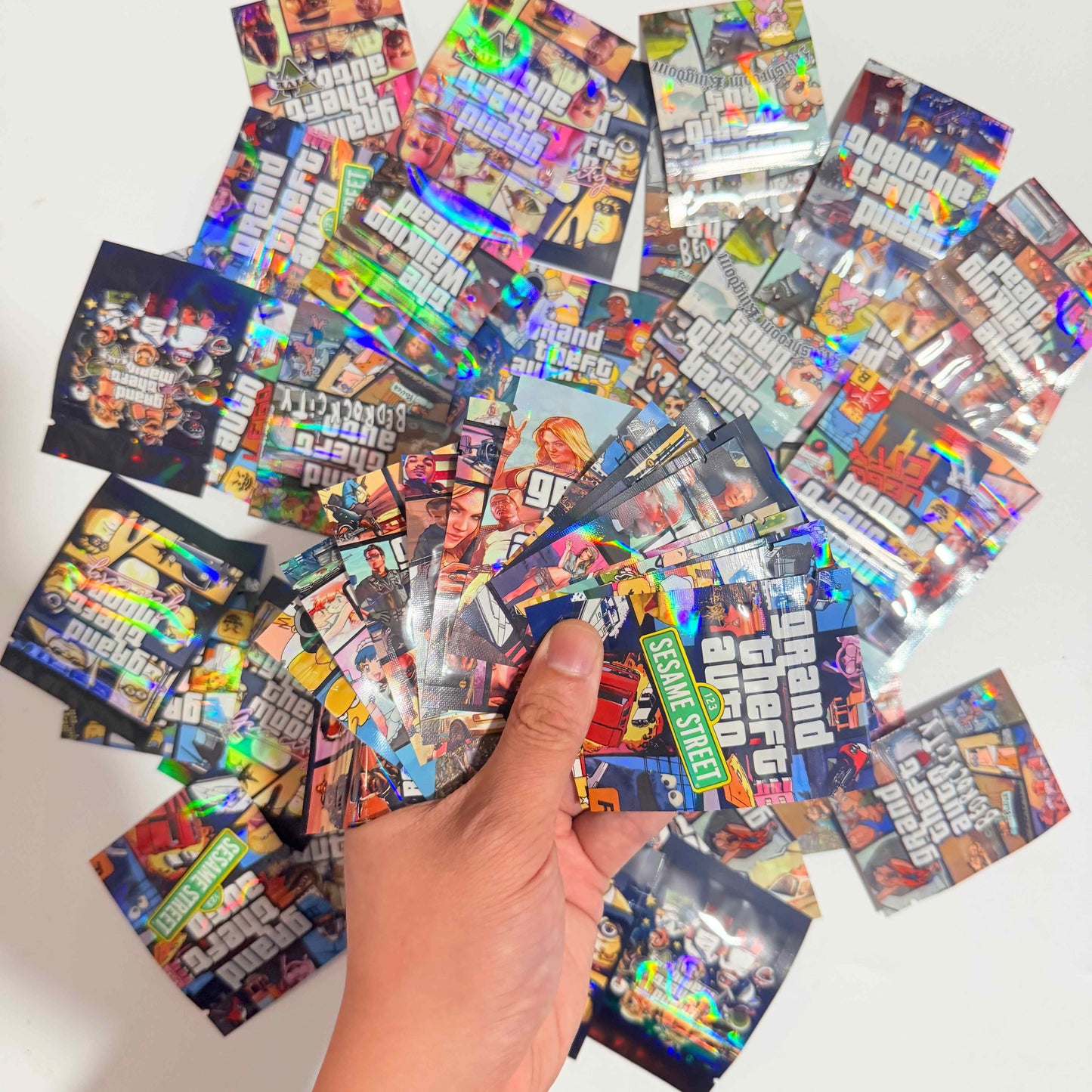 GTA Printed Mylar Bags 1G 100PCS 3.1x2.3 Inch 9Mil Smell Proof Resealable Stand Up Pouch US Stock 2-3 Days Delivery