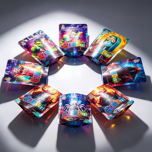 Gift Wrapping Durable Smell Proof Mylar Storage Bags 3.5G 100PCS Fashion Design Pouches for Family Travel Storage Enthusiasts