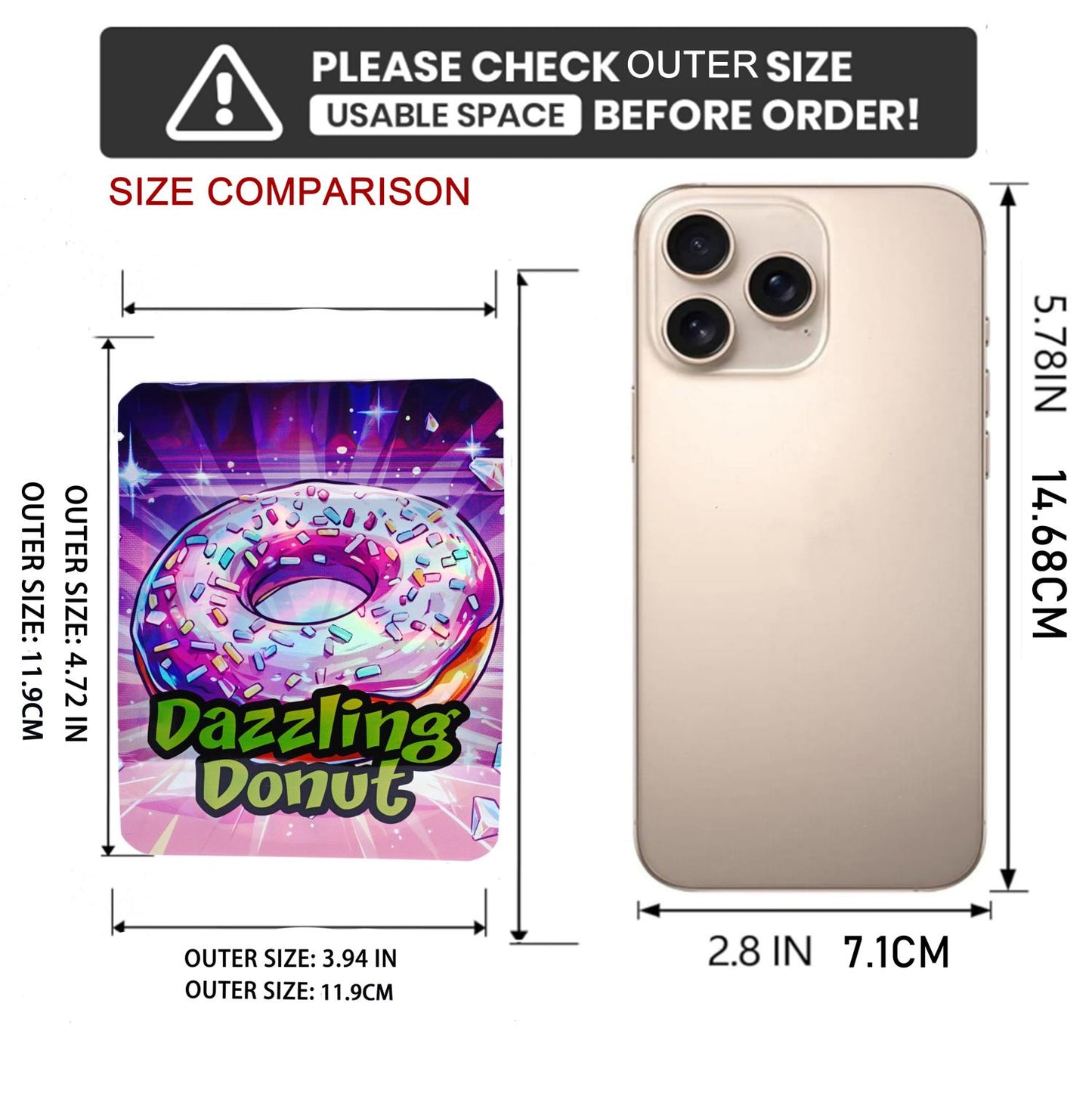 Holographic Mylar Bags 3.5G | 50-Pack | 9 Mil Thick, Resealable & Smell Proof | Stand Up Pouches for Food Storage