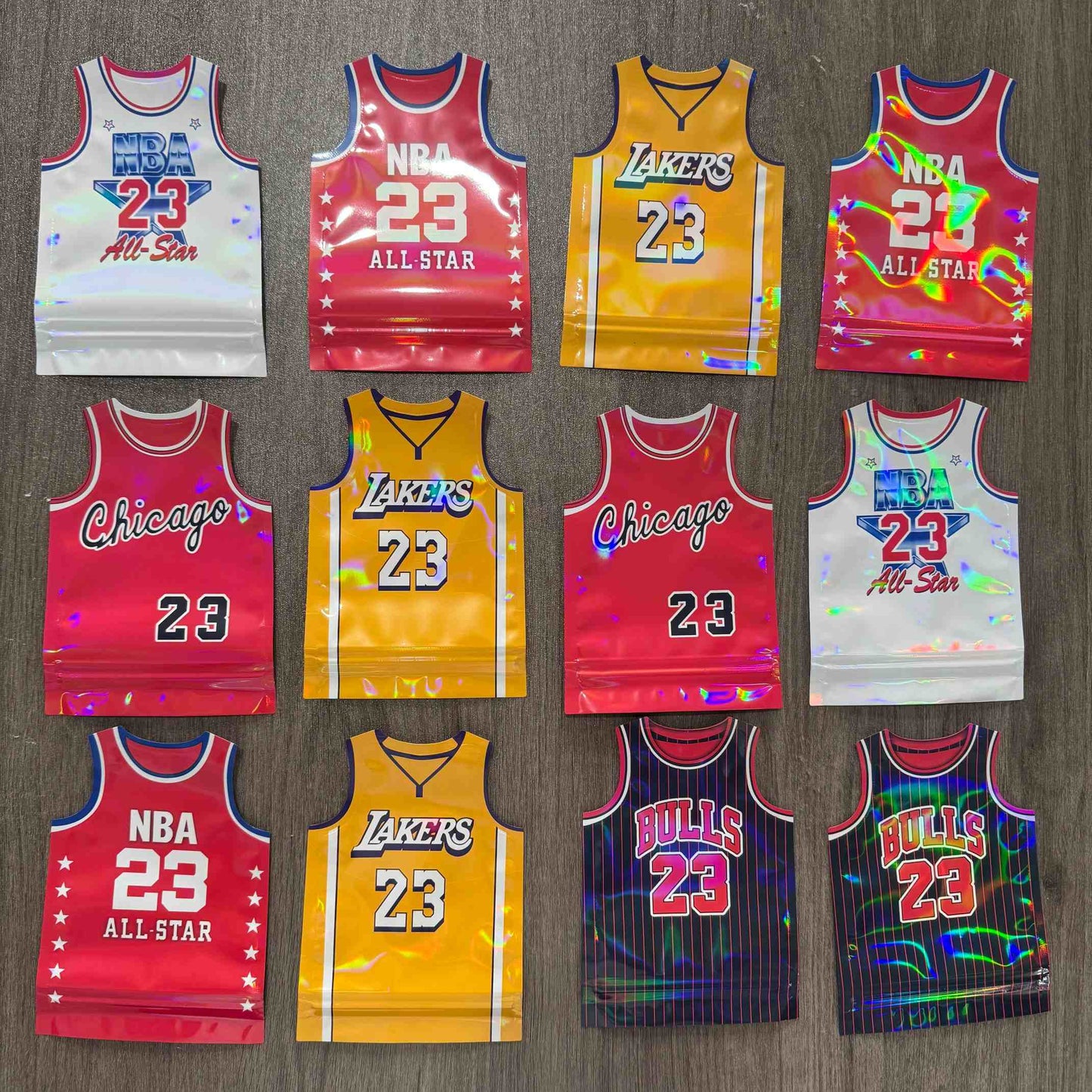 Gift Wrapping Mylar Bags 3.5G 20 Pack NBA Jordan James Curry 5.5x3.9 Inch 9 Mil Smell Proof Resealable