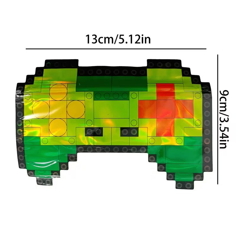 USA STOCK Lego Game Console Style Mylar Bags 3.5G 100PCS 9Mil Holographic Stand Up Pouch Resealable Zipper Heat Sealable Smell Proof Food Grade Storage Bags for Daily Outdoor Users