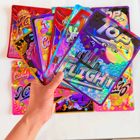 28G Fashion Game Pattern Mylar Bags 20 Pack Heat Sealable Airtight Zipper Storage Bags