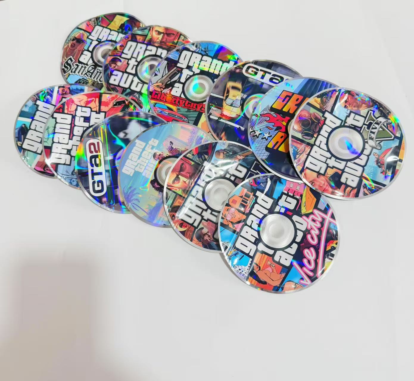 Gift Wrapping GTA Round Shape Mylar Bags 3.5G 50PCS 9Mil Holographic Stand Up Pouch Resealable Zipper Heat Sealable Smell Proof Food Grade Storage Bags For Outdoor Daily Users