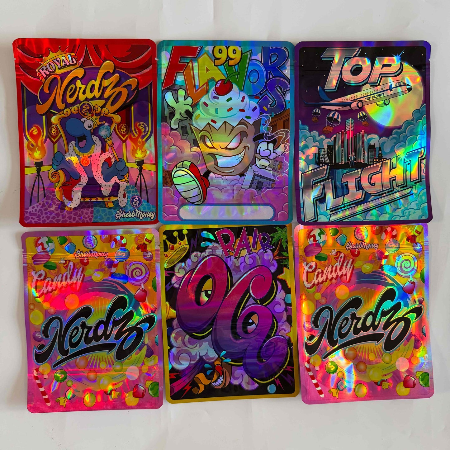 28G Fashion Game Pattern Mylar Bags 20 Pack Heat Sealable Airtight Zipper Storage Bags