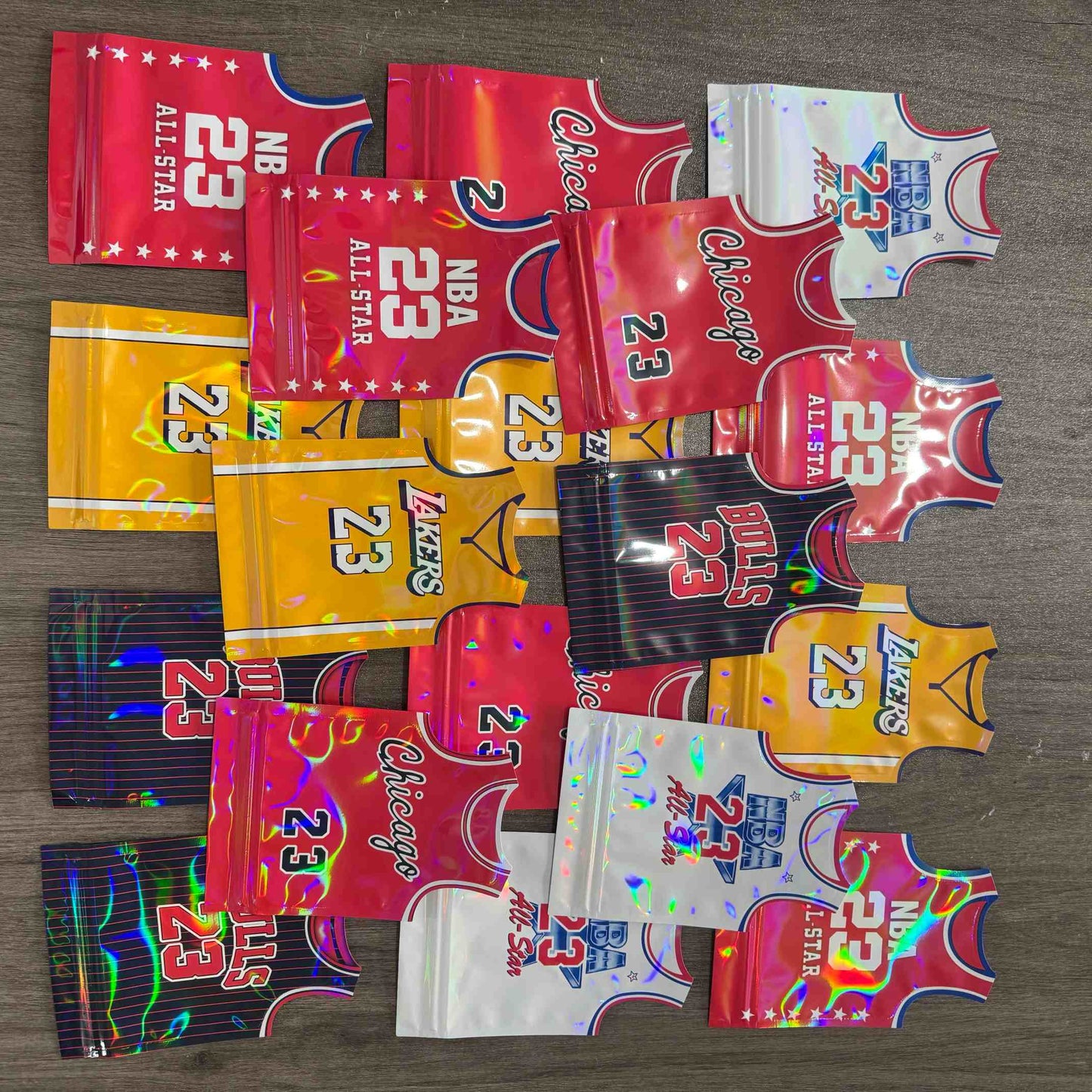 Gift Wrapping Mylar Bags 3.5G 20 Pack NBA Jordan James Curry 5.5x3.9 Inch 9 Mil Smell Proof Resealable