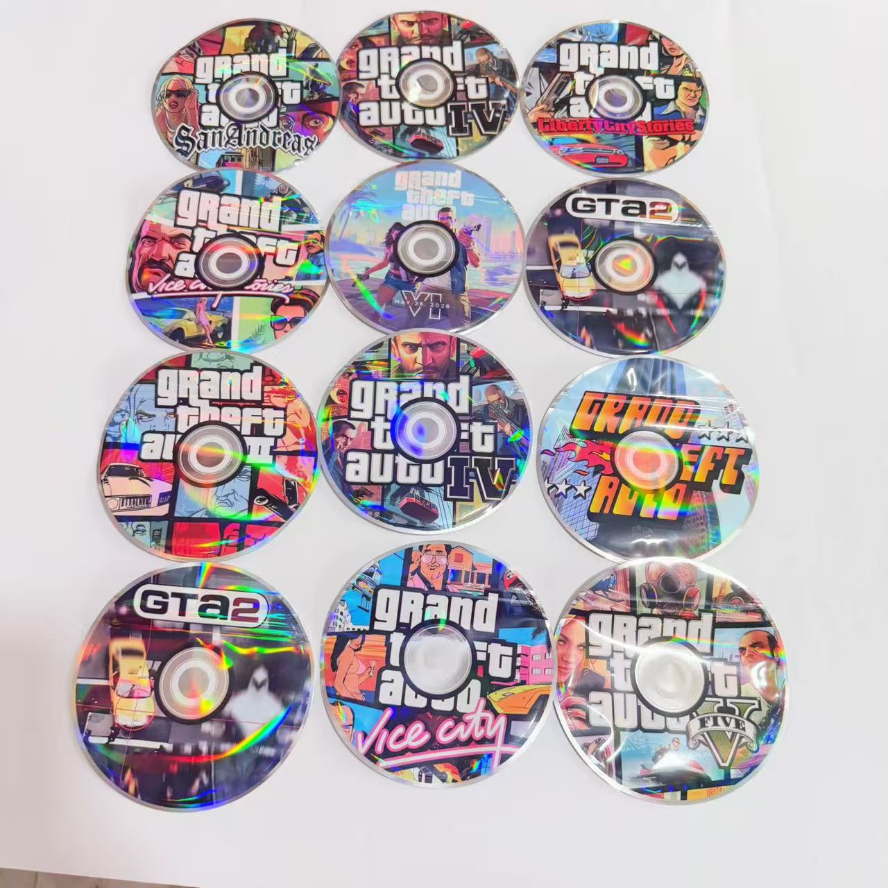Gift Wrapping GTA Round Shape Mylar Bags 3.5G 50PCS 9Mil Holographic Stand Up Pouch Resealable Zipper Heat Sealable Smell Proof Food Grade Storage Bags For Outdoor Daily Users