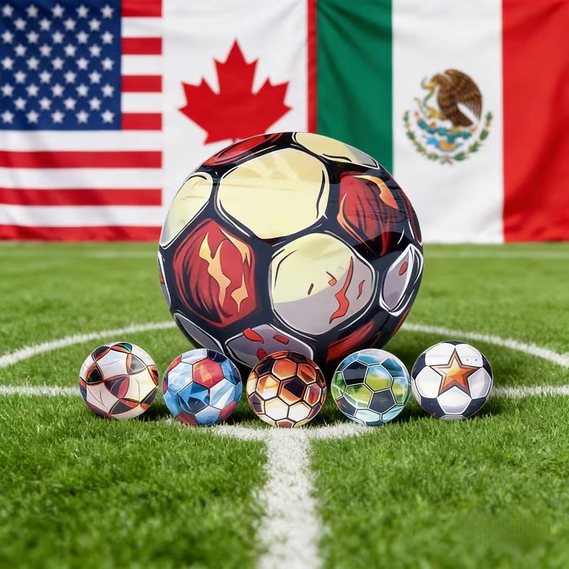 Gift Wrapping FIFA World Cup Round Football Mylar Bags 3.5G 100PCS 9Mil Holographic Smell Proof Stand Up Zipper Bags Resealable Heat Sealable Food Grade Pouches for Travel Camping Users