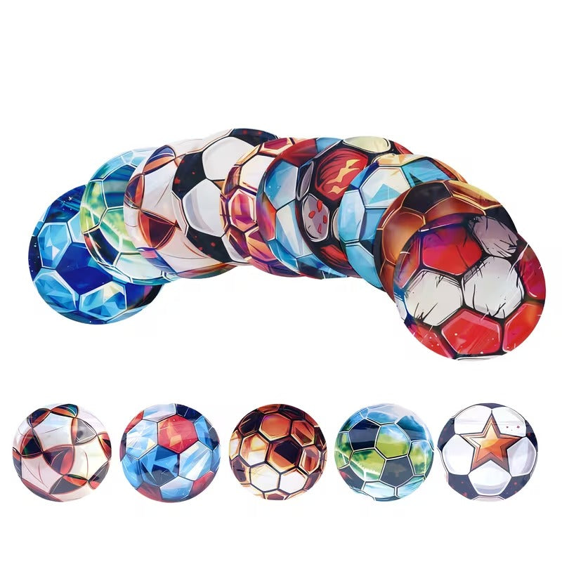 Gift Wrapping FIFA World Cup Round Football Mylar Bags 3.5G 100PCS 9Mil Holographic Smell Proof Stand Up Zipper Bags Resealable Heat Sealable Food Grade Pouches for Travel Camping Users