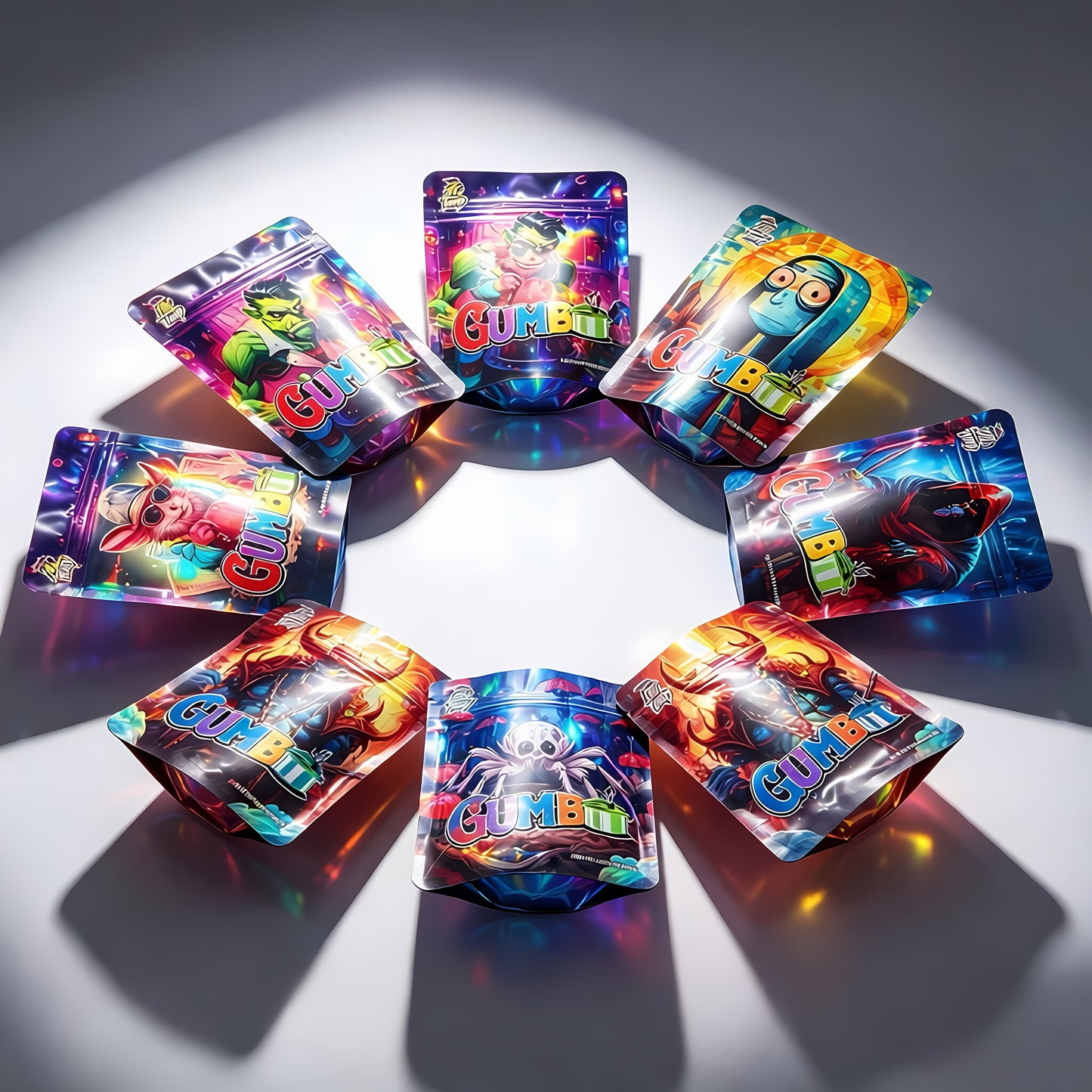 Gift Wrapping Durable Smell Proof Mylar Storage Bags 3.5G 100PCS Fashion Design Pouches for Family Travel Storage Enthusiasts