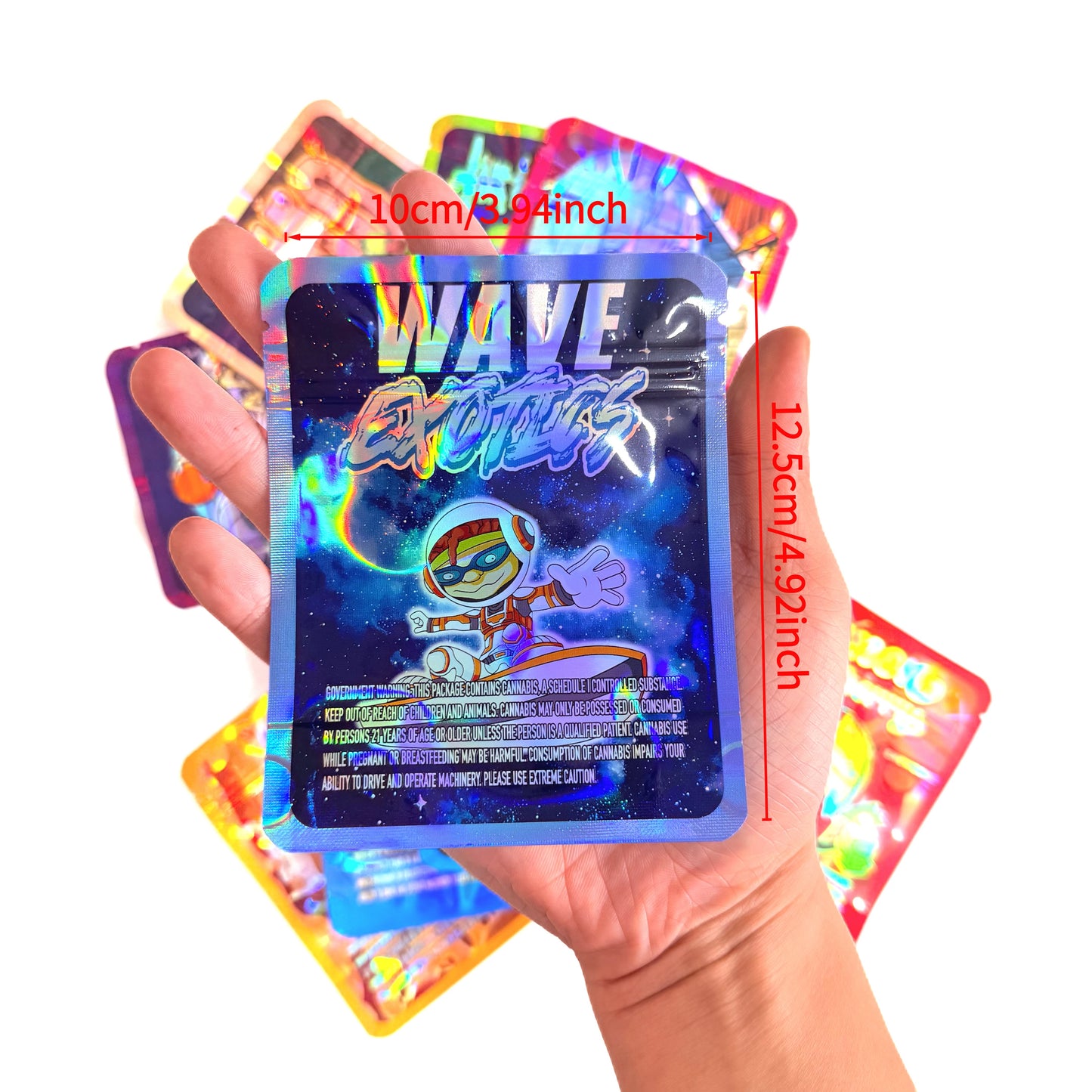 Gift Wrapping Cartoon Block Mylar Storage Bags 3.5G 50Pack Moisture Proof Portable Bags For Snack Spice Keeping