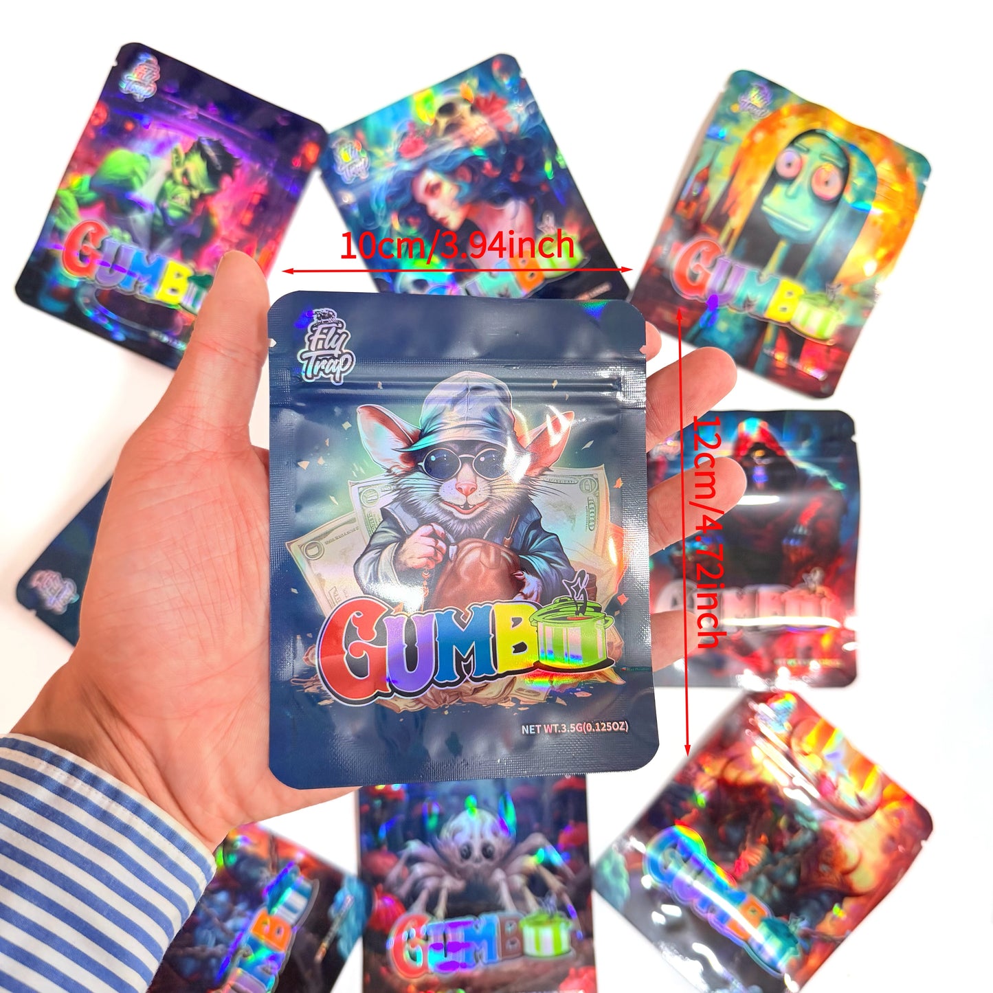 Gift Wrapping Durable Smell Proof Mylar Storage Bags 3.5G 100PCS Fashion Design Pouches for Family Travel Storage Enthusiasts