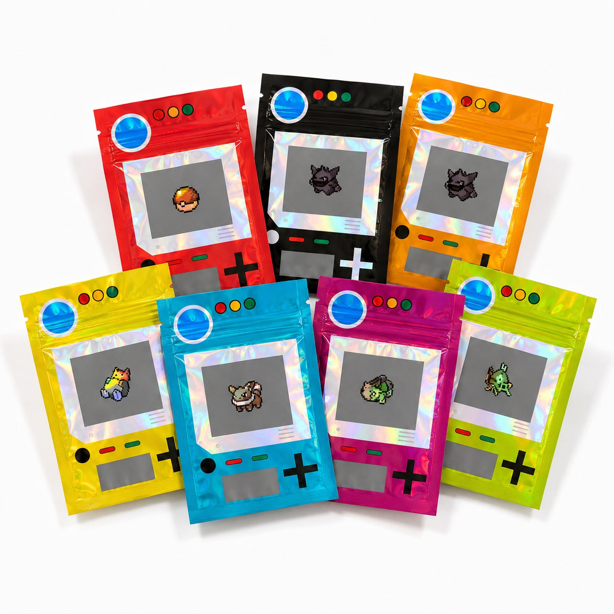 Pokémon Printed Mylar Bags 3.5G 100PCS 3.9x2.7 Inch 9Mil Smell Proof Resealable Stand Up Pouch US Stock 2-3 Days Delivery