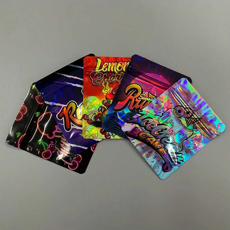 Gift Wrapping Zipper Closure Mylar Bags 3.5G 100Pack Heat Resistant Airtight Bags for Candy Herb Daily Storage