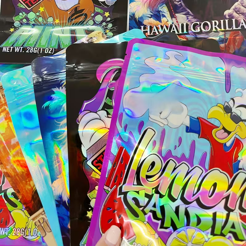 Gift Wrapping Zipper Closure Gorilla Mylar Bags 28G 20Pack Heat Sealable Odor Block Bags For Candy Herb Long Term Preservation Users