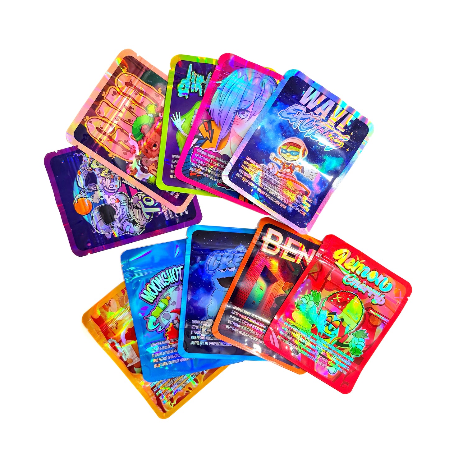 Gift Wrapping Cartoon Block Mylar Storage Bags 3.5G 50Pack Moisture Proof Portable Bags For Snack Spice Keeping