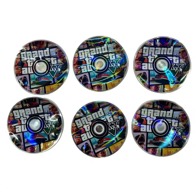 USA STOCK GTA5 Disk Mylar Bags 3.5G 100PCS Holographic Circle Design 9Mil Thick Smell Proof Stand Up Pouch Resealable Zipper Heat Sealable BPA Free Air Tight Storage Bags for Herbs Candy Travel Camping Users